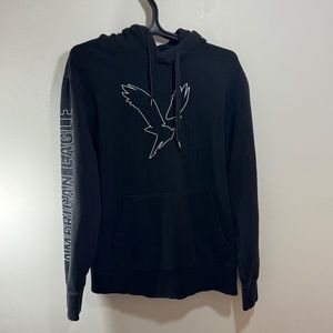 AE Logo Graphic Pullover Hoodie mens black Large.